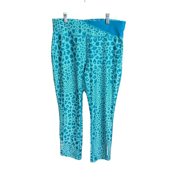 Nike Dri Fit Running Leggings Cropped Cheetah Print Leggings Size Medium - Picture 1 of 8